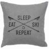 Metro Sleep, Eat, Ski Pillow (16"x16") By Wooded River