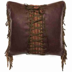 Milady II Faux Leather Pillow (16"x16") by Wooded River