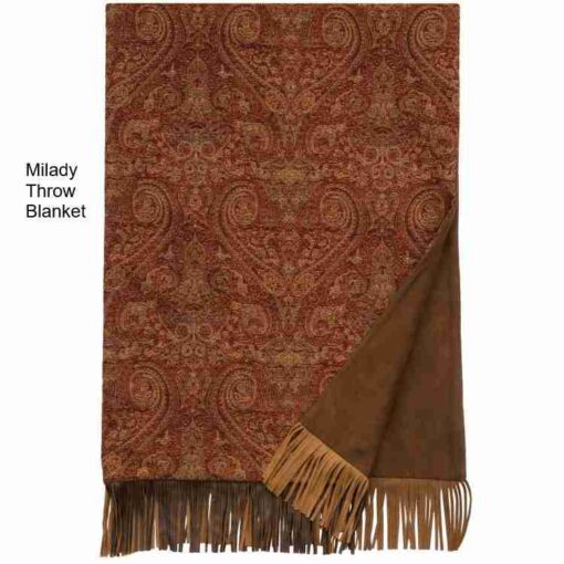 Milady ii throw blanket by wooded river