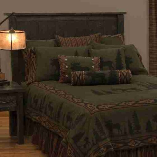 Moose i bedding set (deluxe) by wooded river