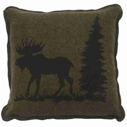 Moose i pillow (20"x20") by wooded river