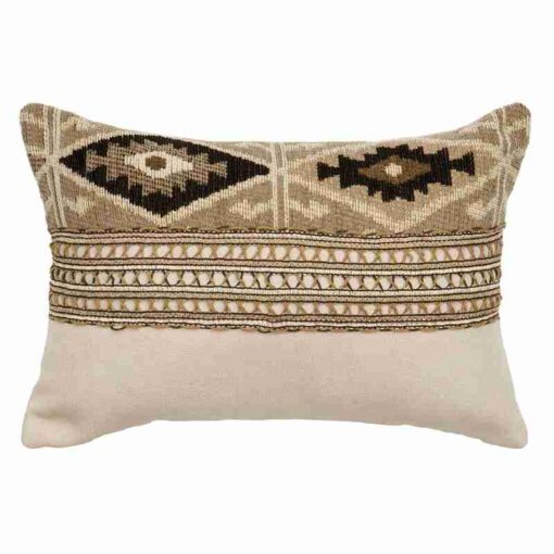 Mountain storm pillow (12"x18") by wooded river