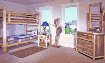 Mountain woods log furniture aspen log bunk bed twin twin full full 5