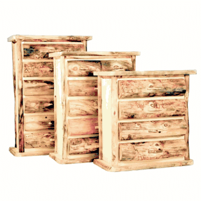 Mountain woods log furniture aspen log chest 4 drawer 2