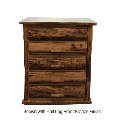 Mountain woods log furniture aspen log chest 5 drawer 16