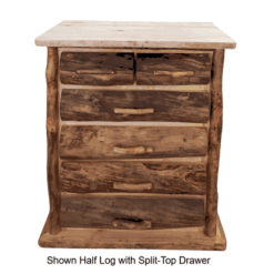 Mountain woods log furniture aspen log chest 5 drawer 19