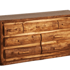 Mountain woods log furniture aspen log dresser 7 drawer 9