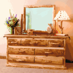 Mountain woods log furniture aspen log dresser 8 drawer 6