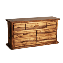 Mountain woods log furniture aspen log dresser 8 drawer 9