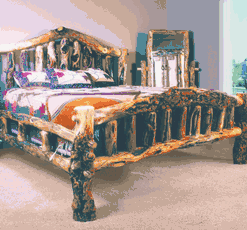 Mountain woods log furniture aspen log loveseat 13