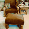 Mountain Woods Log Furniture-Aspen Junior Futon & Ottoman