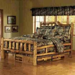 Mountain Woods Log Furniture- Aspen Log Bed - Snowload I
