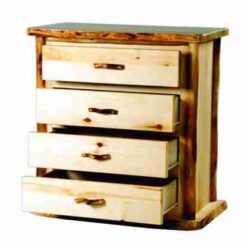 Mountain Woods Log Furniture- Aspen Log Chest - 4 Drawer