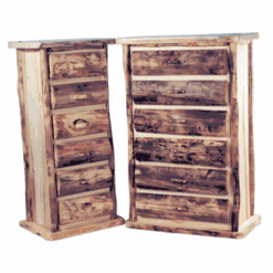 Mountain Woods Rustic Log Furniture-Log Chest - 6 Drawer
