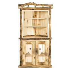 Mountain Woods Rustic Aspen Log Corner Hutch