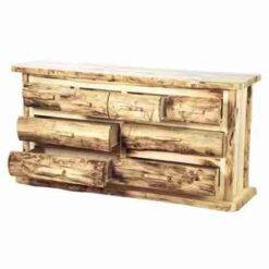 Mountain Woods Log Furniture- Aspen Log Dresser - 8 Drawer