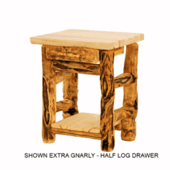 Mountain woods rustic aspen log end table 78