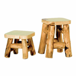 Mountain Woods Log Furniture- Aspen Log Foot Stool Or All-Purpose Stool