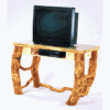 Mountain Woods Log Furniture- Aspen Log Funky-Legged Tv Stand
