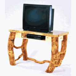 Mountain Woods Log Furniture- Aspen Log Funky-Legged Tv Stand