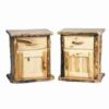 Mountain Woods Rustic Aspen Log Nightstand - 1 Door, 1 Drawer