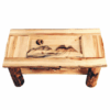 Mountain Woods Rustic Aspen Log Shadow Box Coffee Table