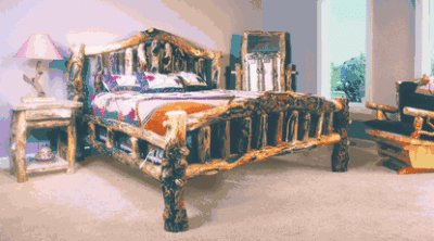 Mountain woods rustic aspen log sofa 35 1