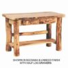 Mountain Woods Rustic Aspen Log Sofa Table - With Drawers