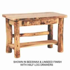 Mountain Woods Rustic Aspen Log Sofa Table - With Drawers