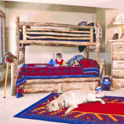 Mountain Woods Log Furniture- Aspen Twin Over Full Log Bunk Bed
