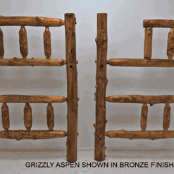 Mountain woods rustic aspen twin full bunk bed 72