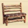 Mountain Woods Rustic Aspen Upholstered Log Bench Chair