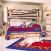 Mountain Woods Log Furniture- Aspen Extra-Long Twin Over Queen Log Bunk Bed