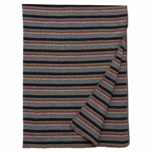 Nordic alpine throw blanket by wooded river