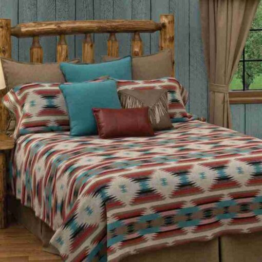 Painted sky bed set (deluxe) by wooded river