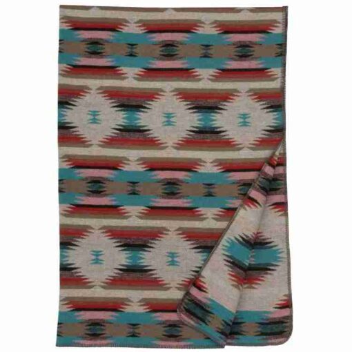 Painted sky throw by wooded river
