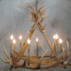 Mt. Evans Elk Antler Snowshoe Chandelier, Medium - 8 Lights