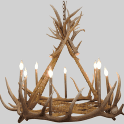 Peak medium snowshoe elk antler chandelier 9 light 67