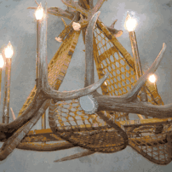 Peak medium snowshoe elk antler chandelier 9 light 70