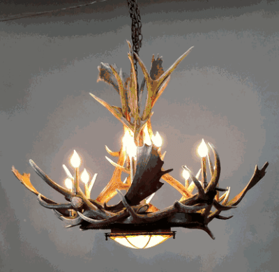 Peak mica rawhide fallow deer antler chandelier 7 up 4 down 61 1