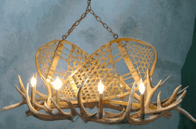 Peak oval snowshoe elk antler chandelier 35