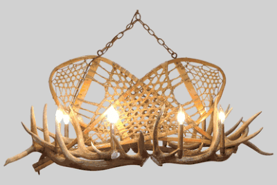Peak oval snowshoe elk antler chandelier 39