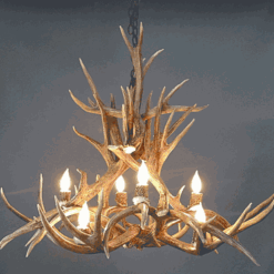 Peak ponderosa mule deer antler chandelier 8 light 89