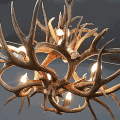 Peak ponderosa mule deer antler chandelier 8 light 92