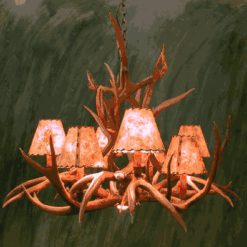 Peak ponderosa mule deer antler chandelier 8 light 95