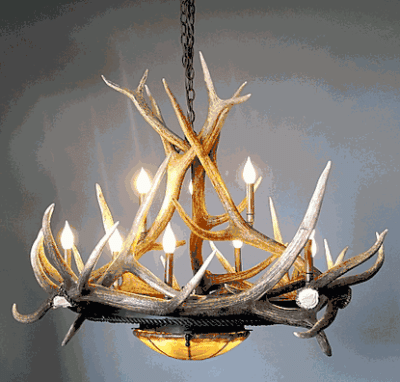 Peak rawhide mica elk antler chandelier optional elk bronzes 70