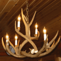 Peak Sagebrush Mule Deer Antler Chandelier - 6 Light