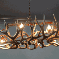 Peak single tree over mule deer antler chandelier 10 lights 67 1