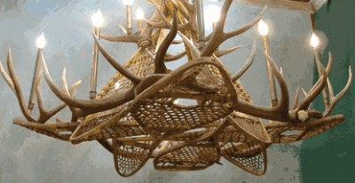 peak snowshoe elk antler chandelier 16 light 72