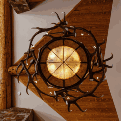 Peak tweed s rawhide mica elk antler chandelier 25 light 60